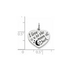 Sterling Silver Polish/Enamel CZ To The Moon Pendant