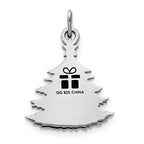 Sterling Silver Polished Green Enameled Christmas Tree Pendant