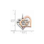 Sterling Silver Rose-tone CZ Double Talking Heart Charm
