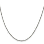 Sterling Silver Rhodium-plated 2mm Curb Chain