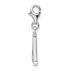 Amore La Vita Sterling Silver Rhodium-plated Polished CZ Letter M Initial Charm with Fancy Lobster Clasp