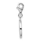 Amore La Vita Sterling Silver Rhodium-plated Polished CZ Letter O Initial Charm with Fancy Lobster Clasp