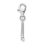 Amore La Vita Sterling Silver Rhodium-plated Polished CZ Letter Z Initial Charm with Fancy Lobster Clasp