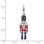 Amore La Vita Sterling Silver Rhodium-plated Polished 3-D Enameled Nut Cracker Charm with Fancy Lobster Clasp