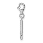 Amore La Vita Sterling Silver Rhodium-plated Polished CZ Letter L Initial Charm with Fancy Lobster Clasp