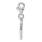 Amore La Vita Sterling Silver Rhodium-plated Polished CZ Letter X Initial Charm with Fancy Lobster Clasp