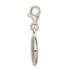 Amore La Vita Sterling Silver Rhodium-plated Polished Enameled Marshall University Charm with Fancy Lobster Clasp
