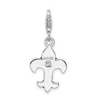 SS RH Black Enameled Fleur de Lis w/Lobster Clasp Charm