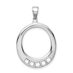 Amore La Vita Sterling Silver Rhodium-plated Polished Oval Shaped Charm Carrier Pendant