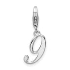 Amore La Vita Sterling Silver Rhodium-plated Polished Number 9 Charm with Fancy Lobster Clasp
