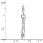 Amore La Vita Sterling Silver Rhodium-plated Polished 3-D Cutlery Charm with Fancy Lobster Clasp