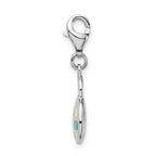 Amore La Vita Sterling Silver Rhodium-plated Polished 3-D Enameled Purse Charm with Fancy Lobster Clasp