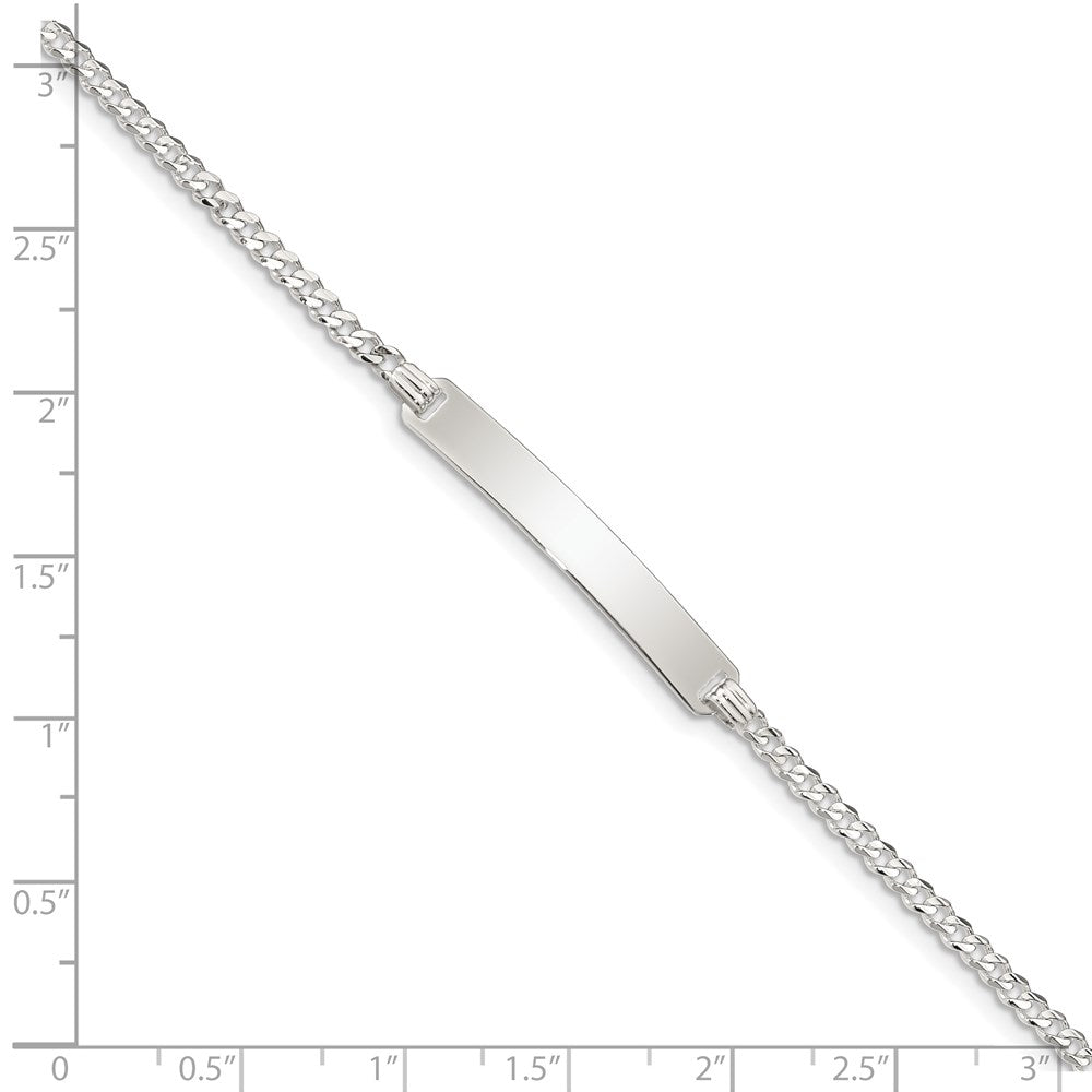 Sterling Silver Curb Link ID Bracelet