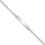 Sterling Silver Curb Link ID Bracelet