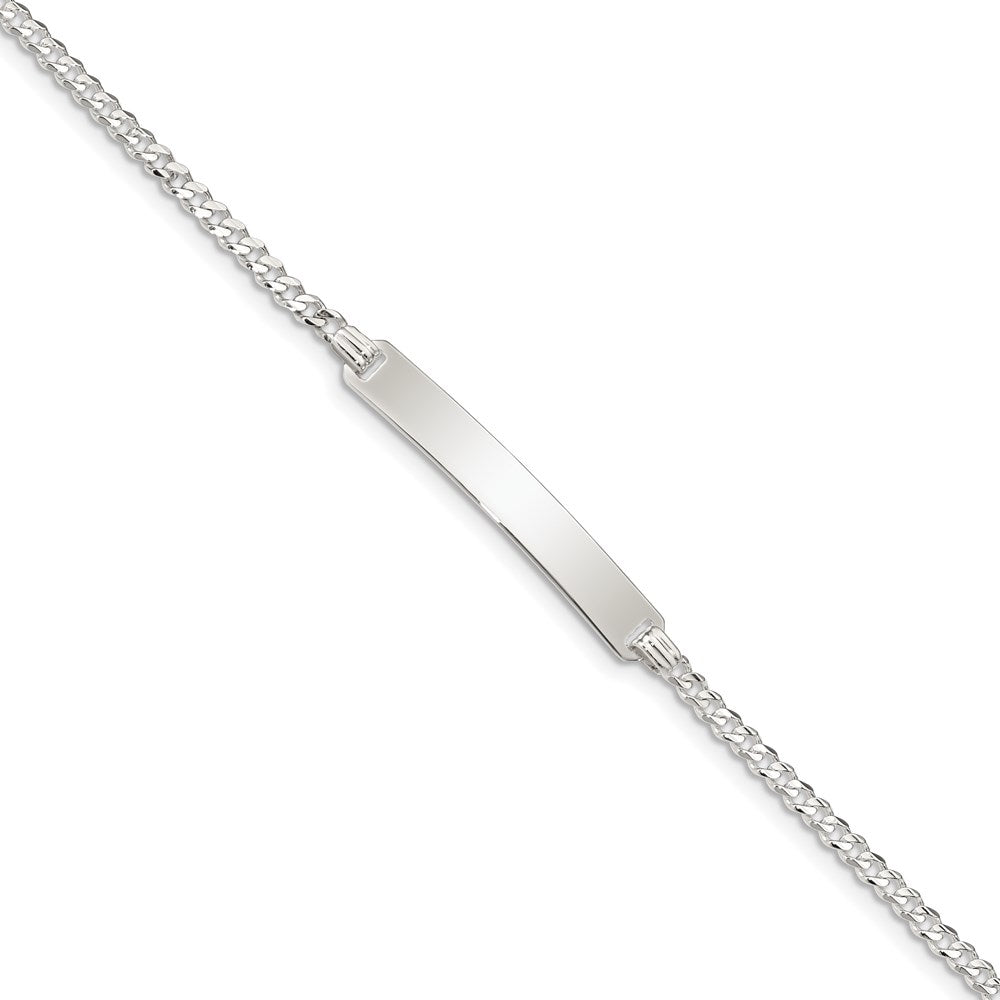 Sterling Silver Curb Link ID Bracelet