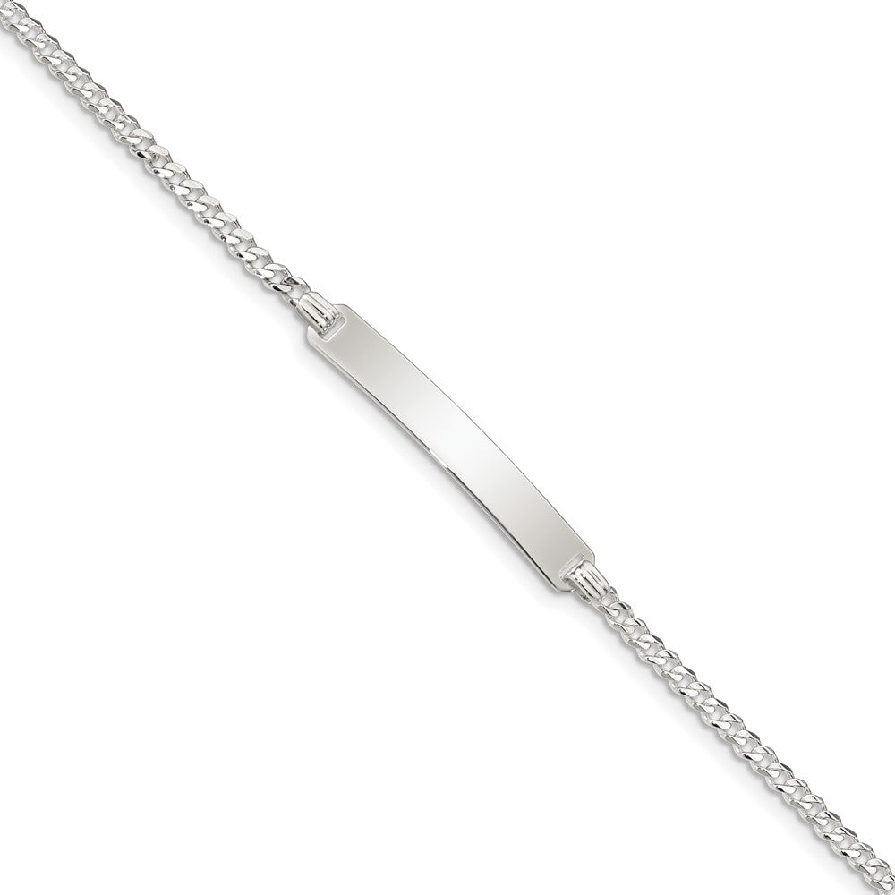 Sterling Silver Curb Link ID Bracelet