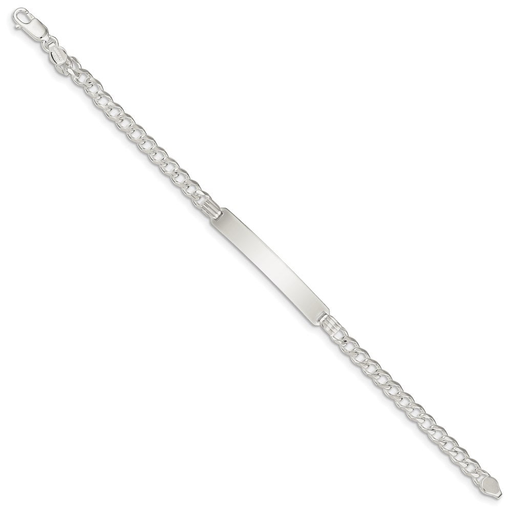 Sterling Silver Curb Link ID Bracelet