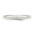 Sterling Silver Rhodium-plated 3mm Comfort Fit Band
