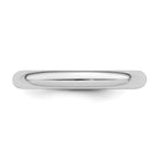 Sterling Silver Rhodium-plated 3mm Comfort Fit Band