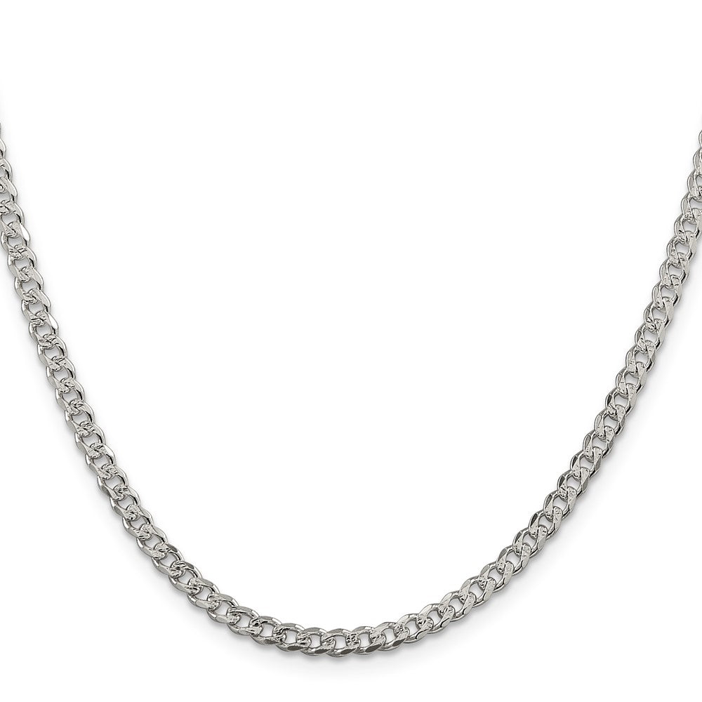 Sterling Silver 3.8mm Pav‚ Curb Chain