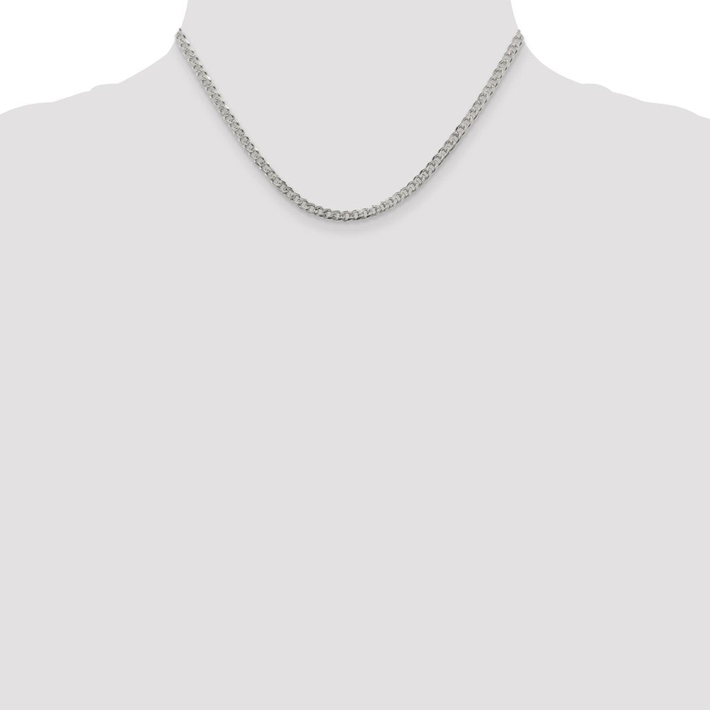 Sterling Silver 3.8mm Pav‚ Curb Chain