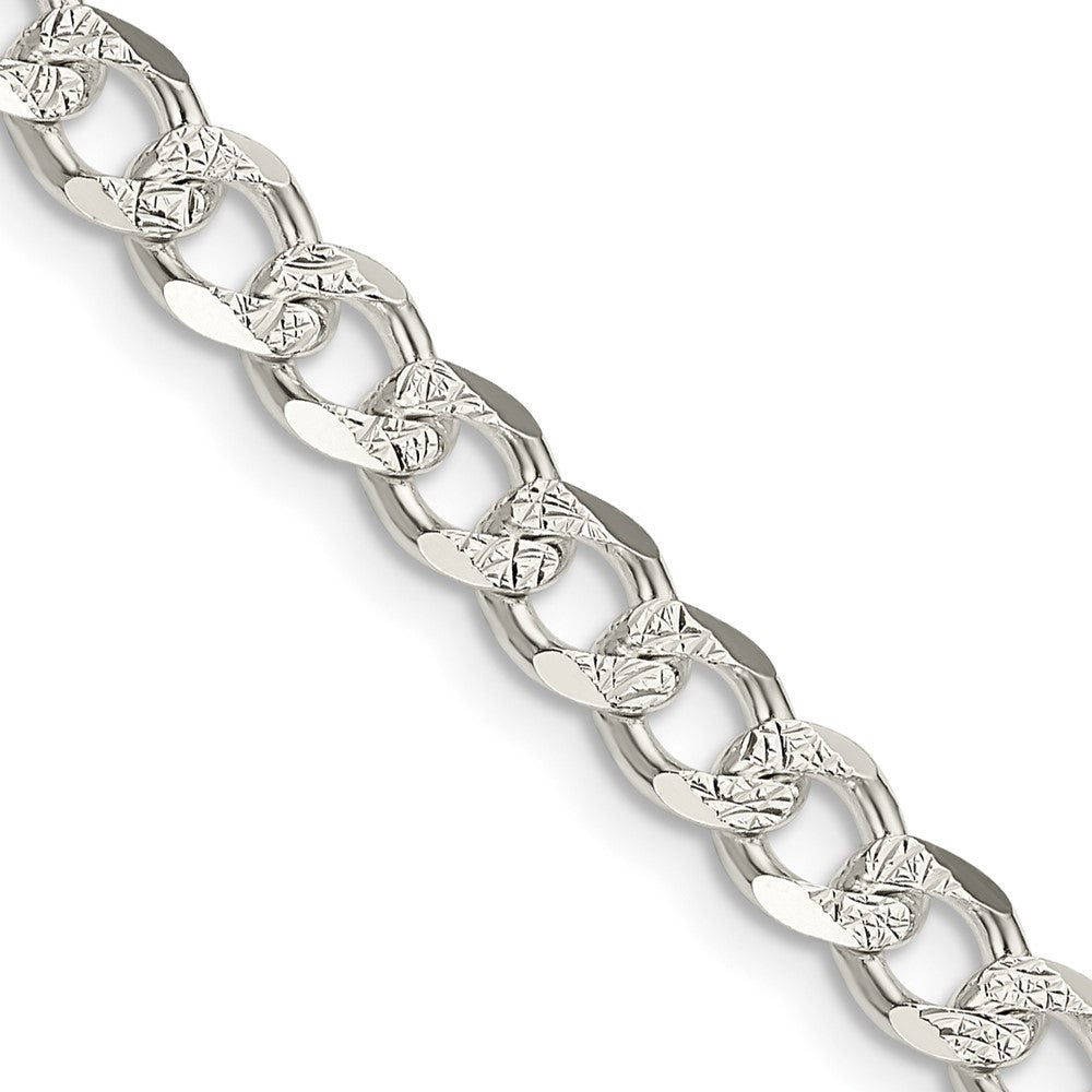Sterling Silver 5.5mm Pav‚ Curb Chain