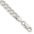 Sterling Silver 7mm Pav‚ Curb Chain