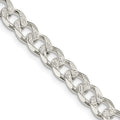 Sterling Silver 7mm Pav‚ Curb Chain