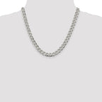 Sterling Silver 9.3mm Pav‚ Curb Chain