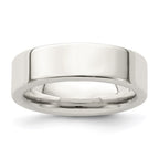 Sterling Silver 6mm Comfort Fit Flat Band
