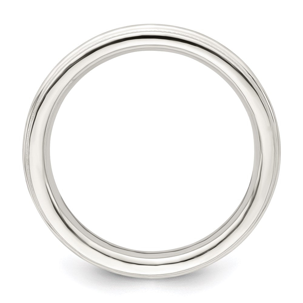 Sterling Silver 3mm Comfort Fit Half Round Milgrain Band