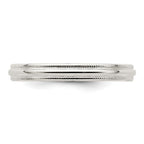 Sterling Silver 3mm Comfort Fit Half Round Milgrain Band