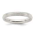 Sterling Silver 3mm Comfort Fit Half Round Milgrain Band