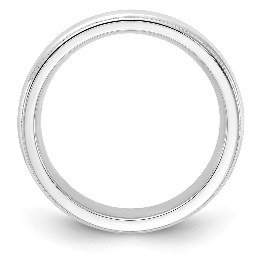 Sterling Silver 4mm Comfort Fit Half Round Milgrain Band