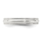 Sterling Silver 4mm Comfort Fit Half Round Milgrain Band