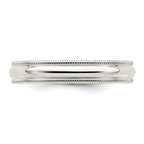 Sterling Silver 4mm Comfort Fit Half Round Milgrain Band