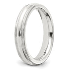 Sterling Silver 4mm Comfort Fit Half Round Milgrain Band