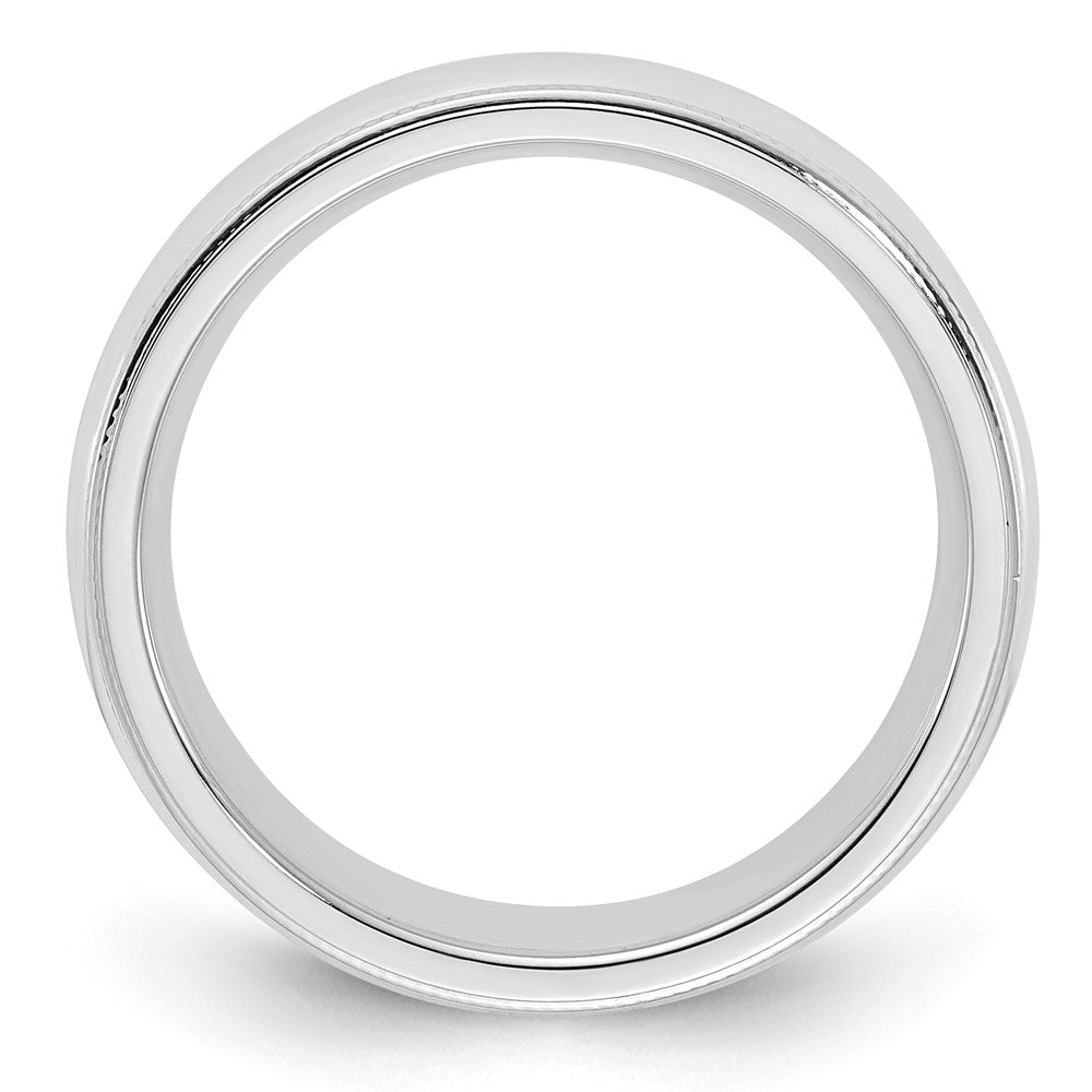 Sterling Silver 5mm Comfort Fit Half Round Milgrain Band