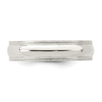 Sterling Silver 5mm Comfort Fit Half Round Milgrain Band