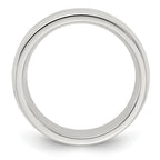 Sterling Silver 6mm Comfort Fit Half Round Milgrain Band