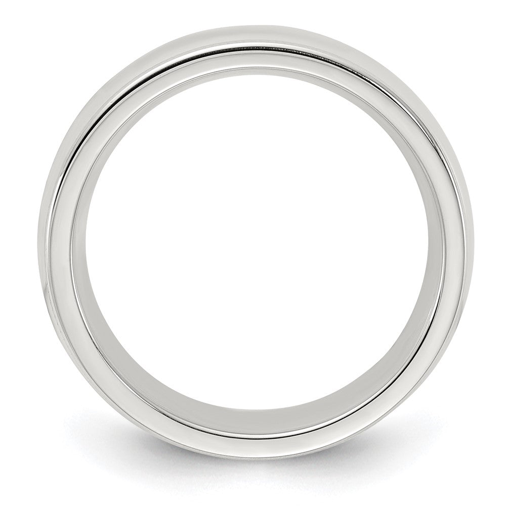 Sterling Silver 6mm Comfort Fit Half Round Milgrain Band