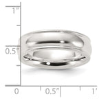 Sterling Silver 6mm Comfort Fit Half Round Milgrain Band