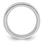 Sterling Silver Rhodium-plated 6mm Comfort Fit Milgrain Band