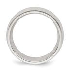 Sterling Silver 7mm Comfort Fit Half Round Milgrain Band