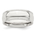 Sterling Silver 7mm Comfort Fit Half Round Milgrain Band
