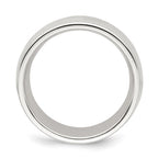 Sterling Silver 8mm Comfort Fit Half Round Milgrain Band