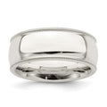 Sterling Silver 8mm Comfort Fit Half Round Milgrain Band