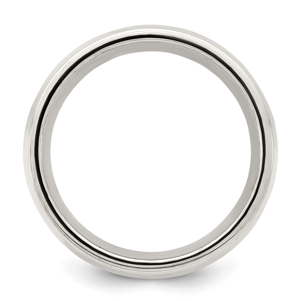 Sterling Silver 9mm Comfort Fit Half Round Milgrain Band