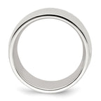 Sterling Silver 10mm Comfort Fit Half Round Milgrain Band