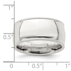 Sterling Silver 10mm Comfort Fit Half Round Milgrain Band